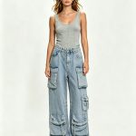 Denim cargo pants