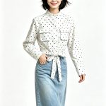 Polka dot bodycon shirt