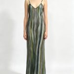 Muted Ombre Striped Satin Cami Maxi Dress