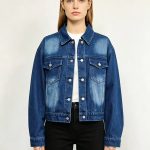 Cropped Washed Denim Jacket