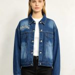 Embroidered Letter Denim Jacket
