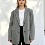 Double Breasted Oversized Gray Blazer